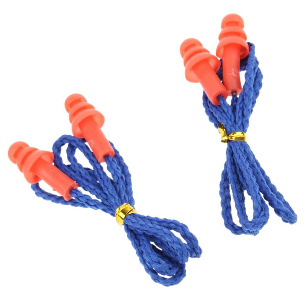 2 Pairs Soft Silicone Earplugs for Swimming & Water Sports - Comfortable Reusable Ear Plugs with Safety String - Perfect for Pool, Surfing, Snorkeling and Showering