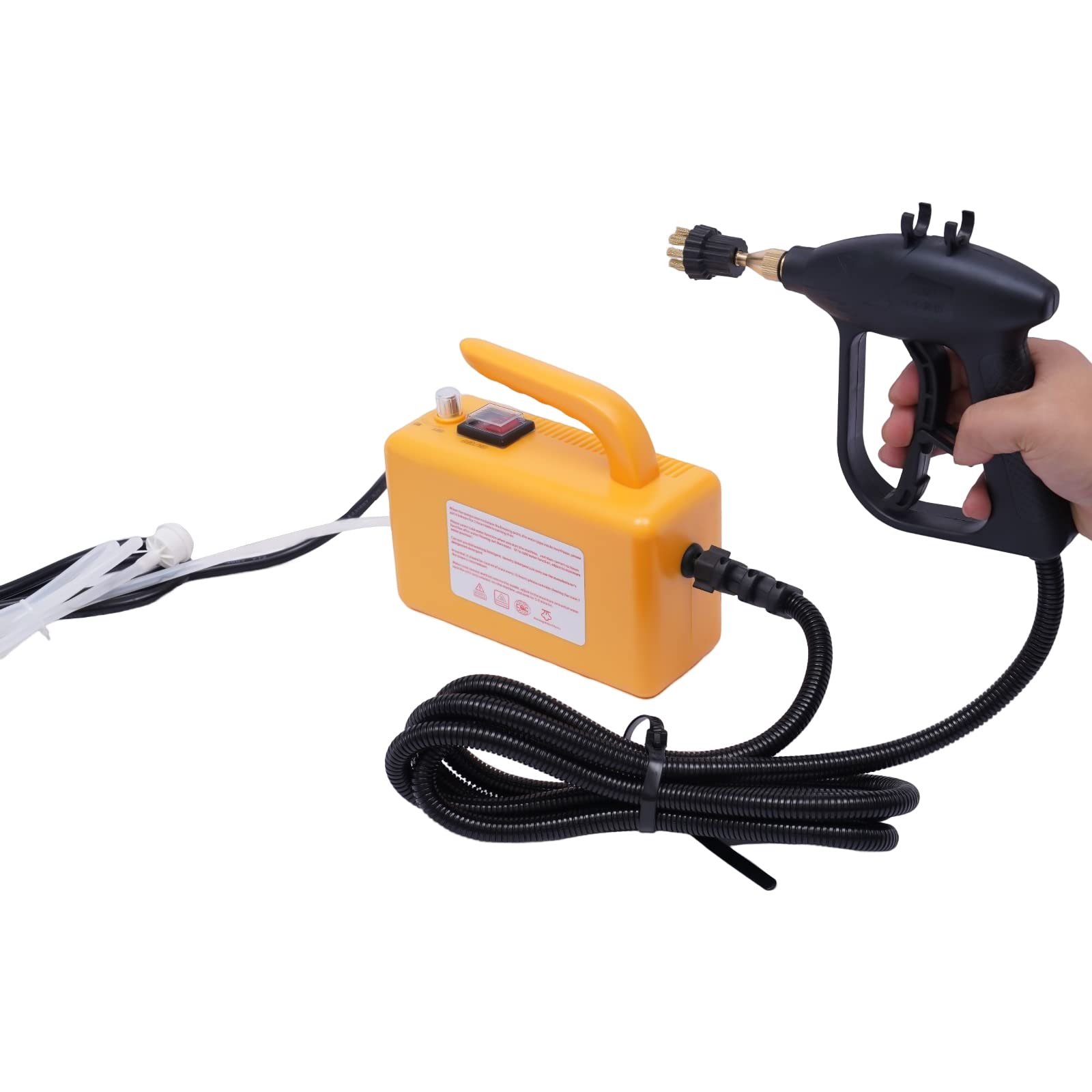 TBVECHI 1600W Handheld Steam Cleaner - 110V High Pressure Steamer with High Temperature for Deep Cleaning - Portable Steam Generator for Home, Kitchen, Bathroom & Car Detailing (Yellow)