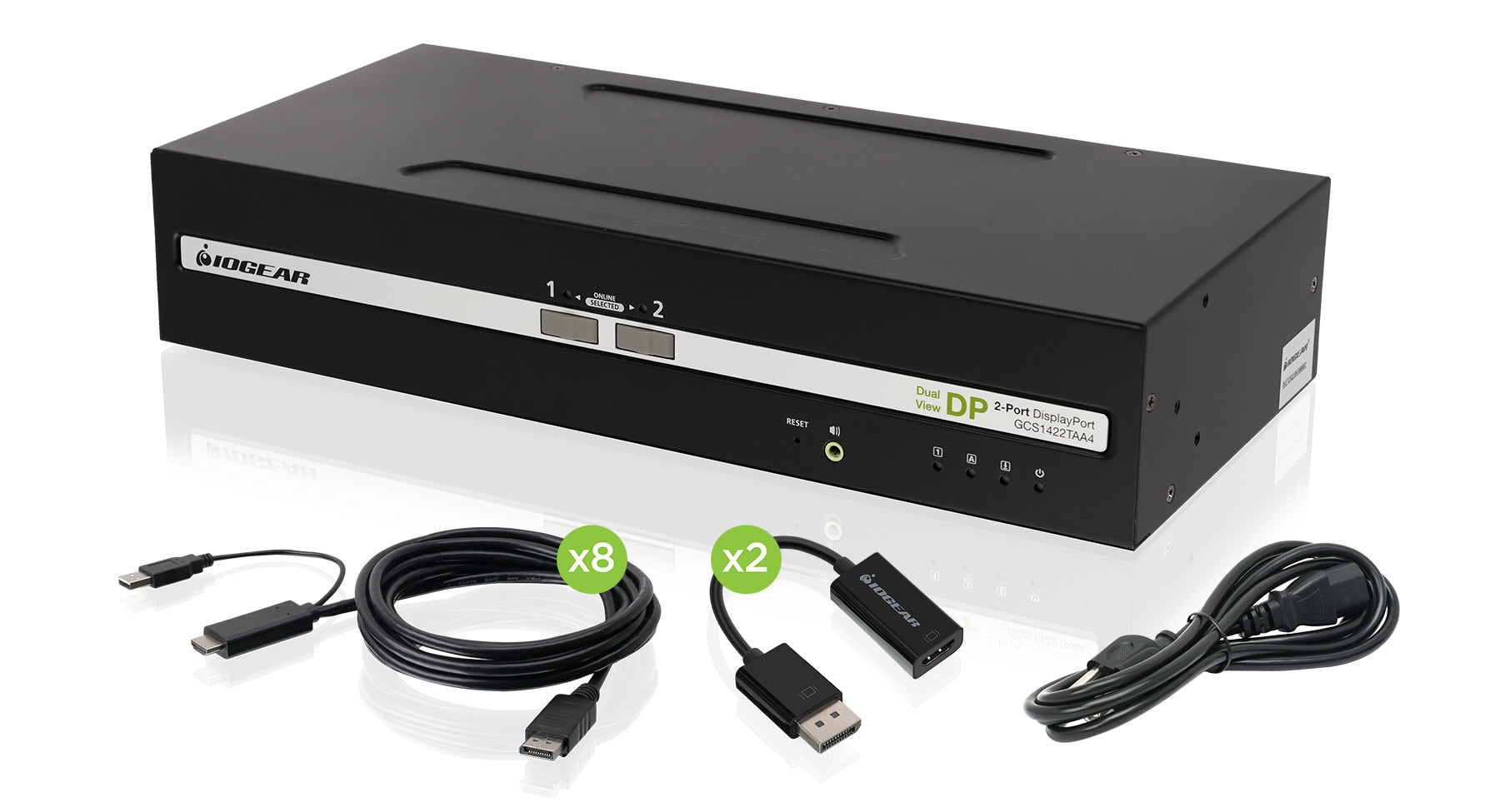 Universal 2-Port Dual View DisplayPort/HDMI KVM Switch Kit with Audio Support - Perfect for Multi-Computer Workstations, Gaming Setups & Home Office Desks