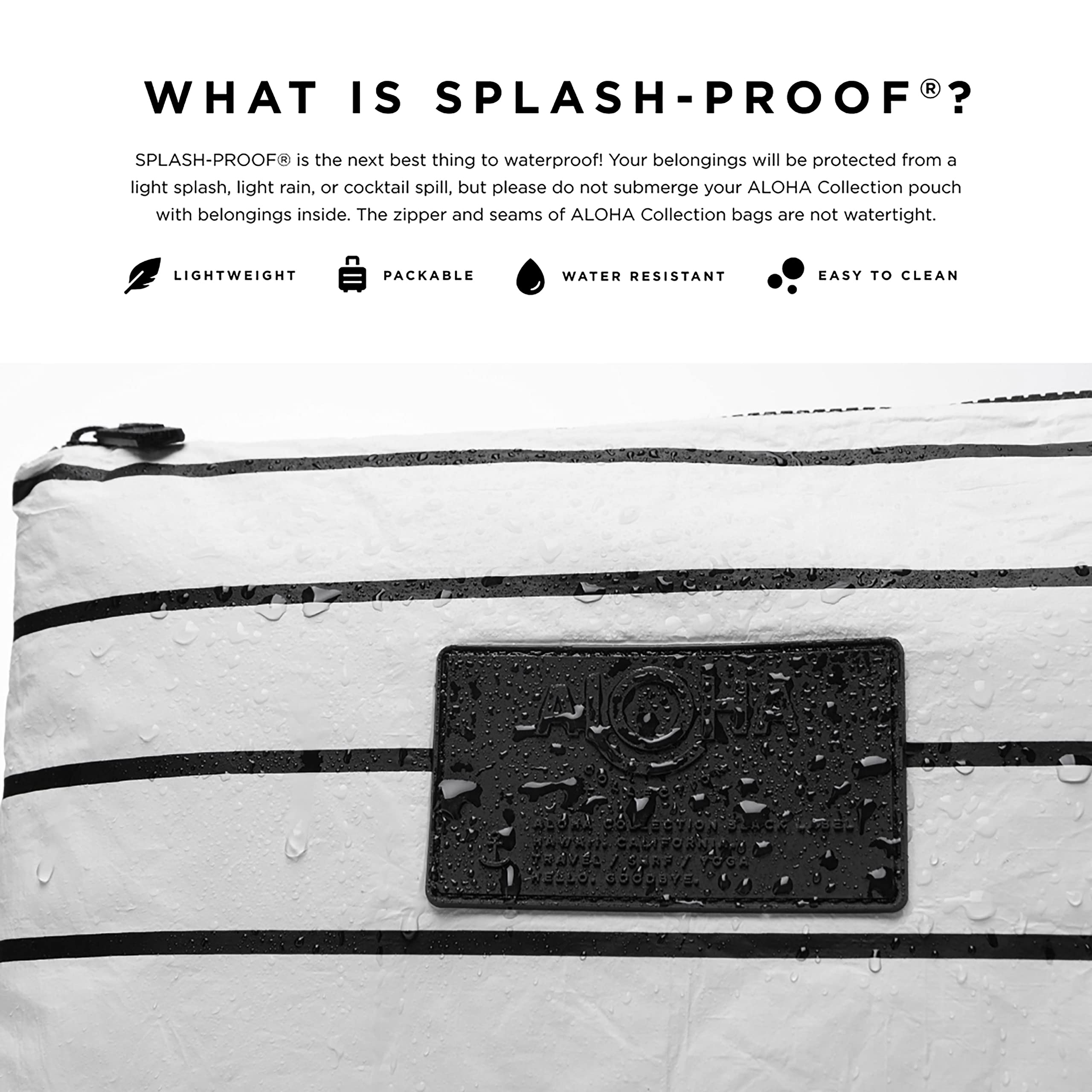 ALOHA Collection Waterproof Travel Pouch - Lightweight & Packable Organizer for Makeup, Toiletries, Gym Essentials (11