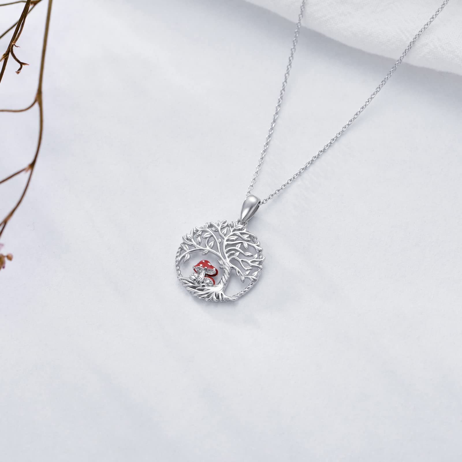 925 Sterling Silver Mushroom Frog Necklace - Cute Botanical Jewelry Gift for Women, Wife, Girlfriend, Sister - Perfect for Birthday, Anniversary & Nature Lovers - Boho Chic Style for Everyday Wear & Special Occasions
