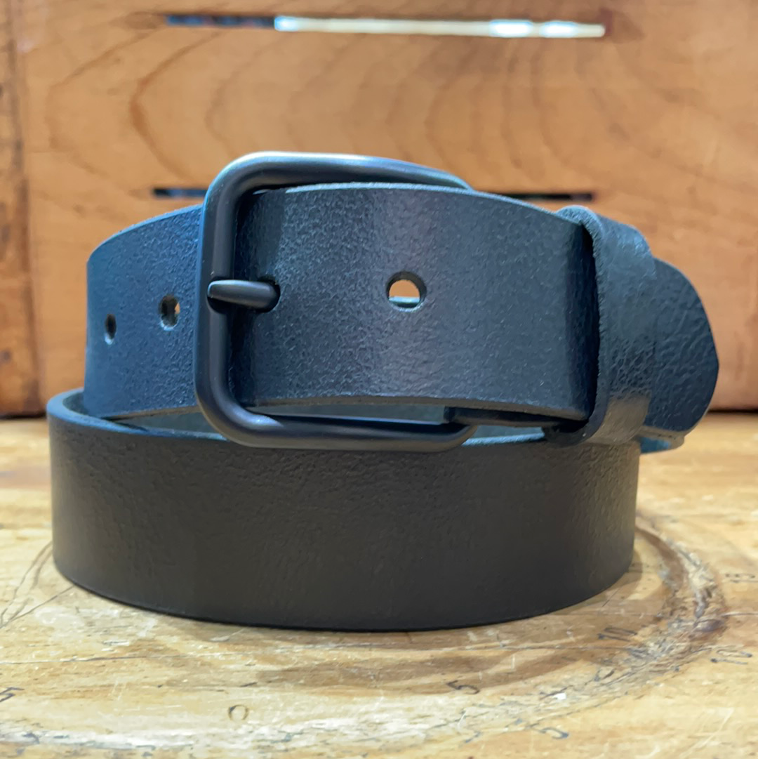 Premium Loop Leather Co Hardware Lane Belt for Men - Classic Black Genuine Leather Dress Belt for Office & Formal Wear