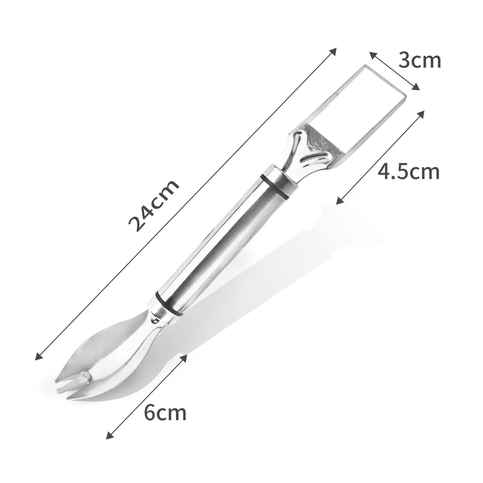 3-in-1 Stainless Steel Watermelon Slicer & Fruit Cutter Set with Fork, Spoon & Knife - Perfect for Camping, Picnics, BBQs & Outdoor Parties (1PC)