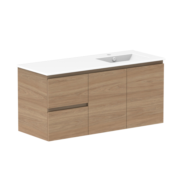 ADP Glacier Pro 60 Inch Double Sink Bathroom Vanity with Ceramic Countertop - Modern White Vanity Set with Soft Close Drawers for Master Bathroom Remodel