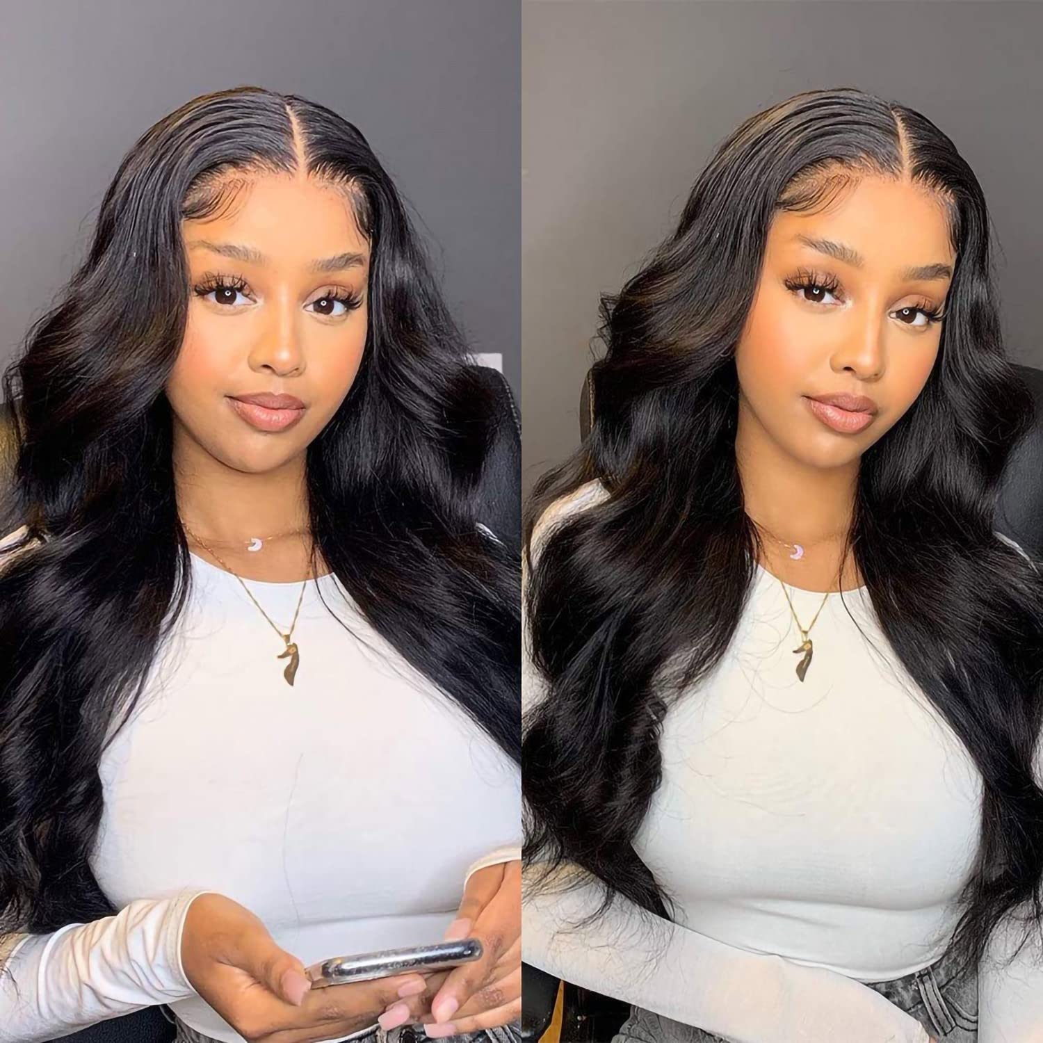 13x6 HD Lace Front Wigs Human Hair 180% Density Body Wave Brazilian Virgin Hair - Pre Plucked Natural Hairline with Baby Hair | Glueless Lace Frontal Wig for Black Women (24 Inch) - Perfect for Daily Wear, Special Occasions & Protective Styling