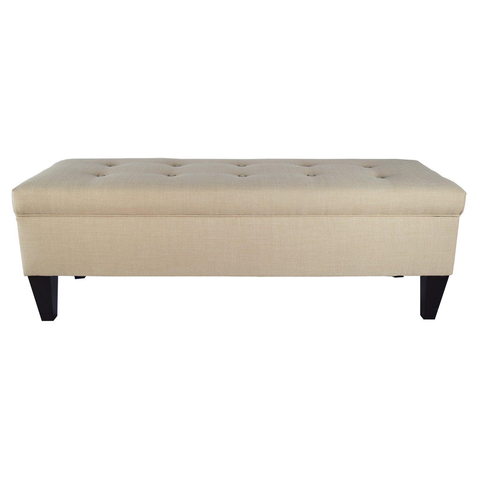 MJL Furniture Designs Brooke Collection Button Tufted Upholstered Storage Bench for Bedroom - Long Upholstered Seat with Storage, Beige (HJM100 Series) - Perfect for Bedroom Seating, Entryway Bench, or Living Room Storage