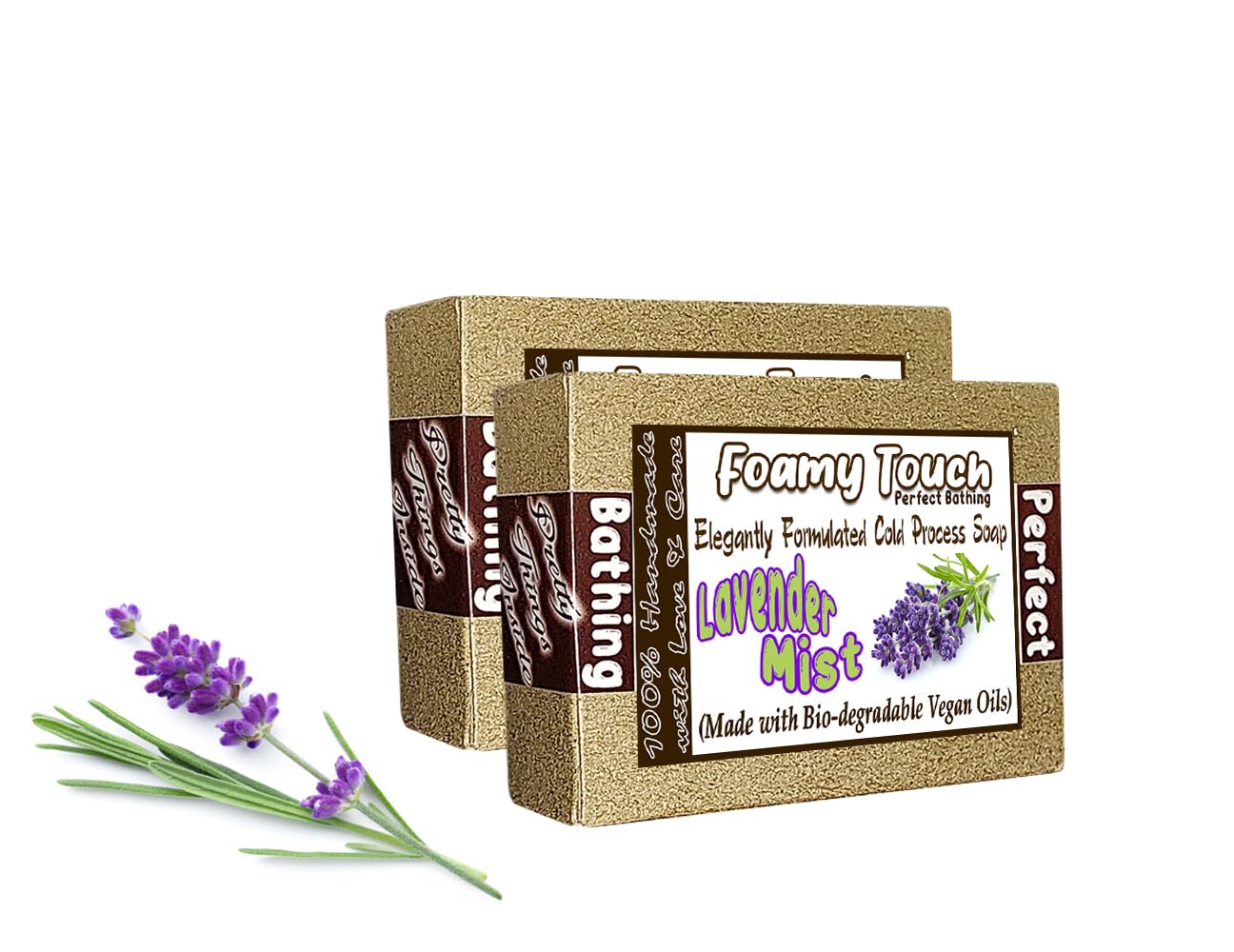 LAVENDER Skin Nourishing SOAP - Cold Processed Handmade Soap with Organic Virgin Oils & Natural Clays | Moisturizing Bath Bar for Dry Sensitive Skin | Eco-Friendly Biodegradable Soap (2 Pack) - Perfect for Relaxing Baths & Gentle Facial Cleansing