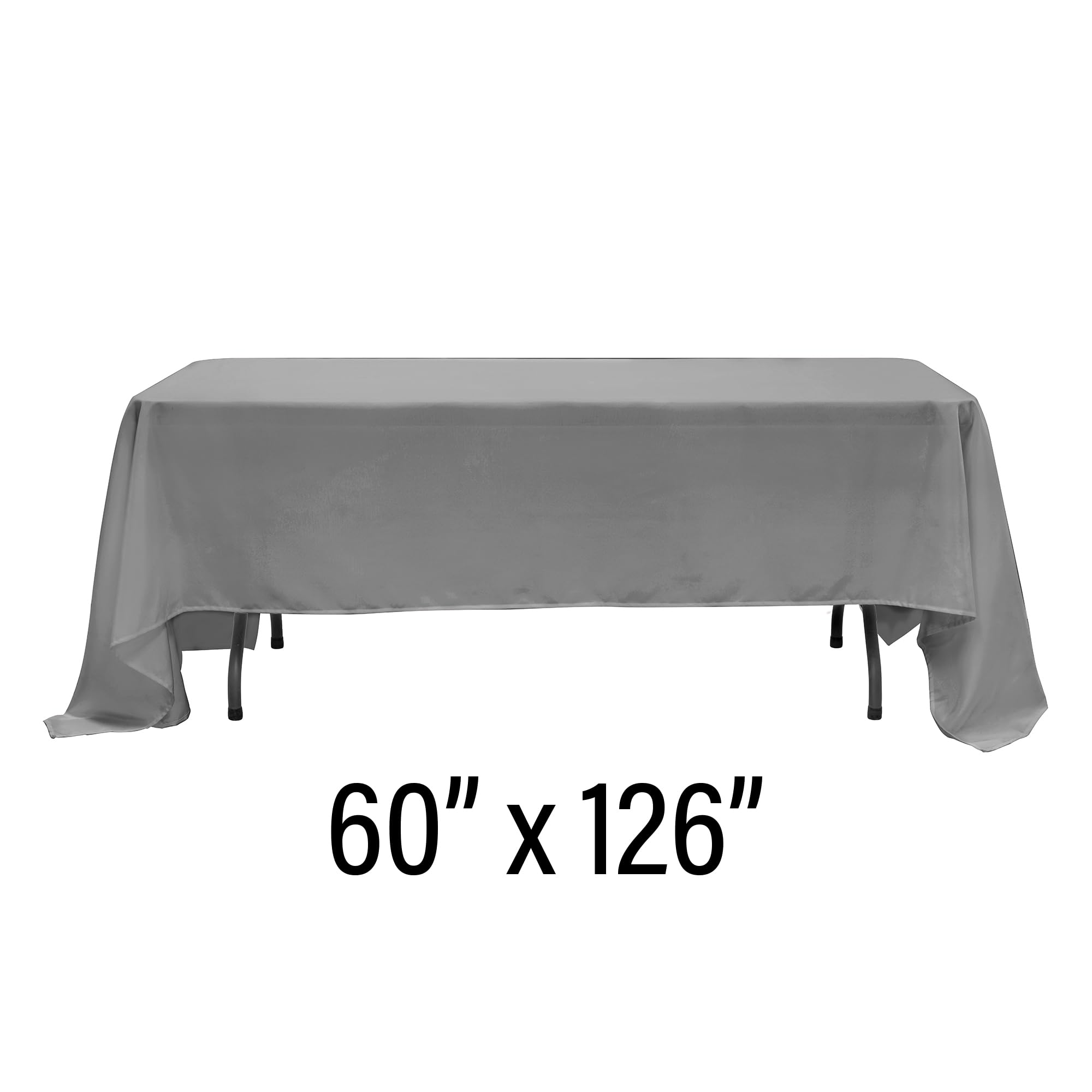 Elegant Silver Rectangle Polyester Tablecloth (60