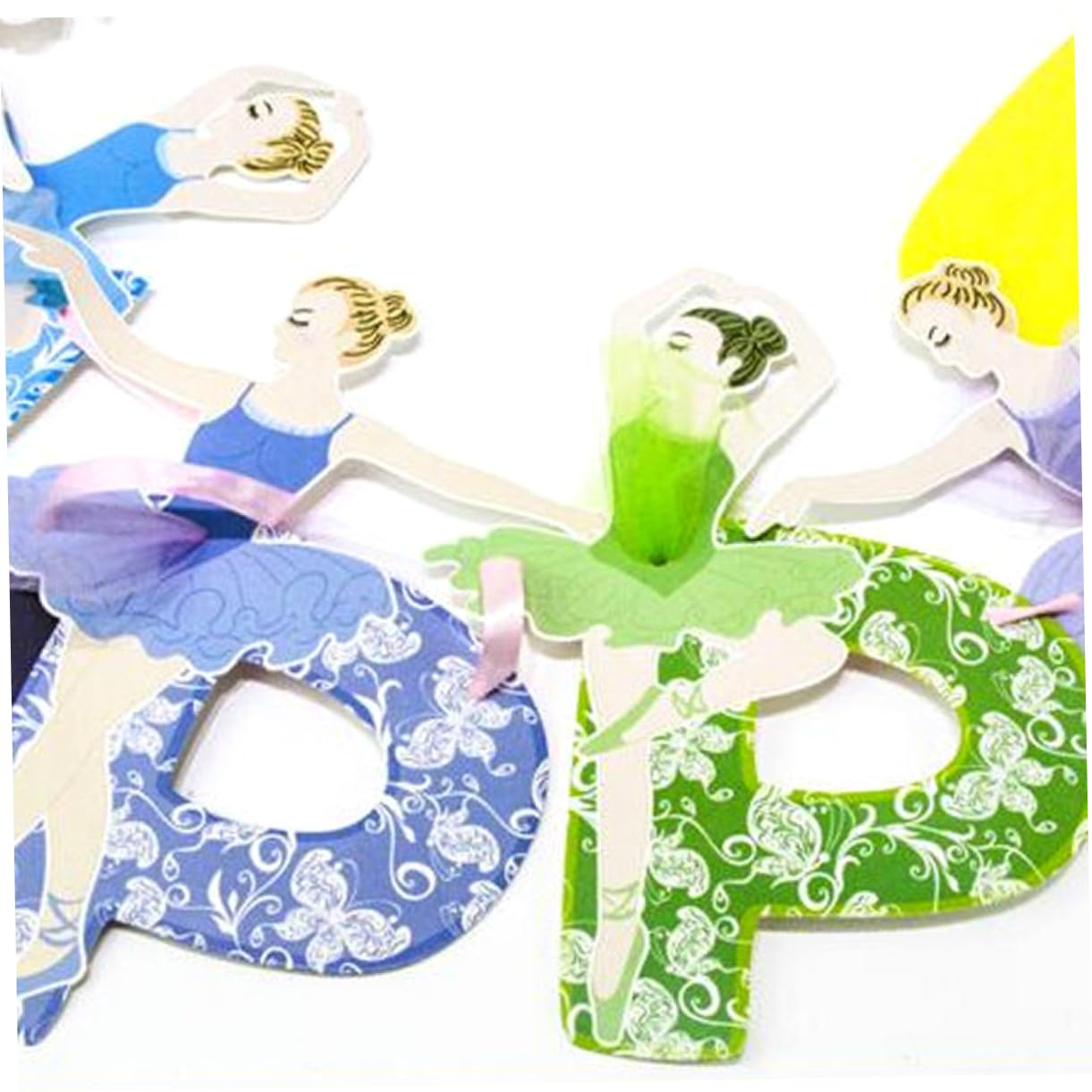 VICASKY Ballet Themed Paper Flags Banner - Girls Birthday Party Decorations, Hay Birthday Banner, Party Banners Supplies for Dance Recitals, Baby Showers & Themed Celebrations