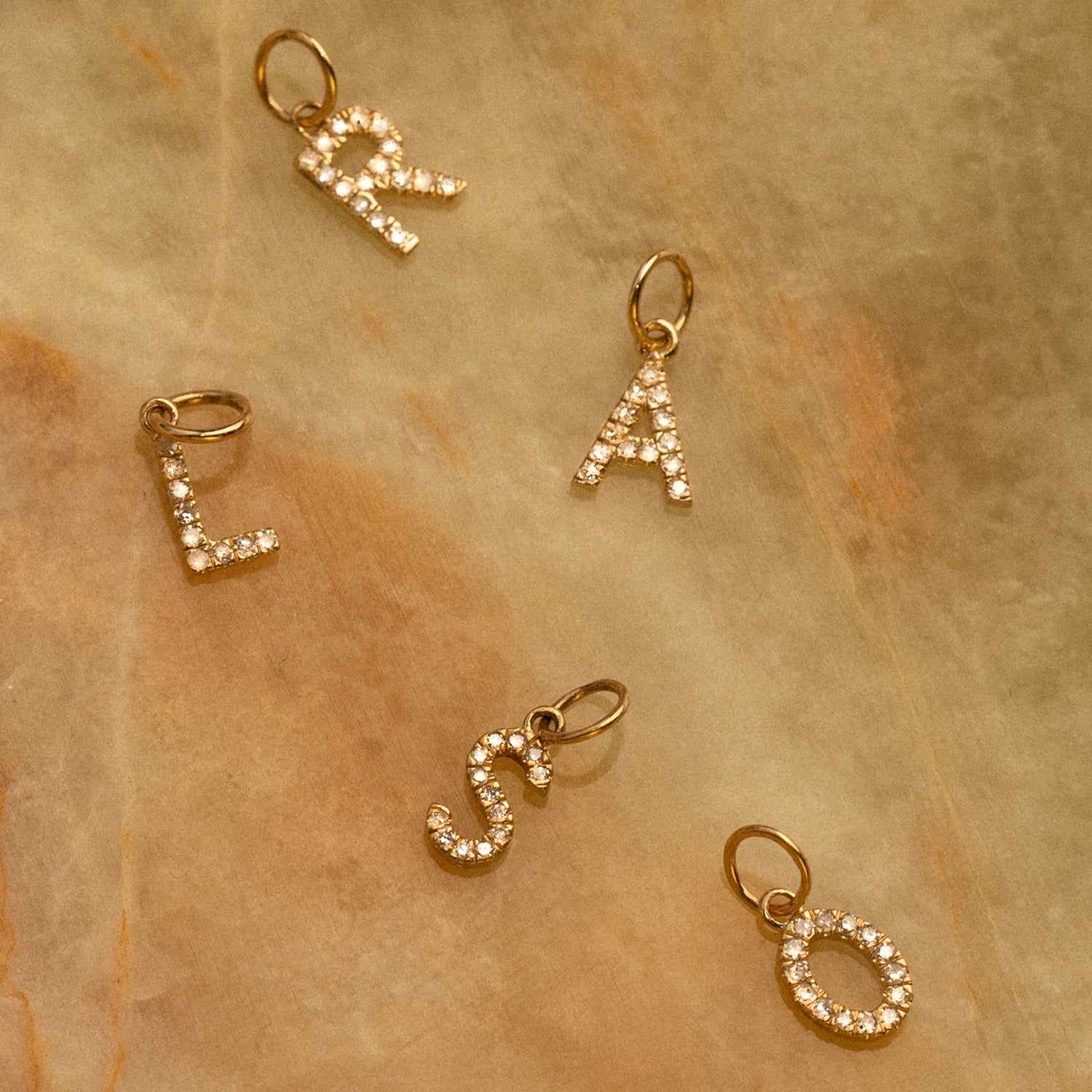 14K Gold Diamond Letter Charm Pendant Necklace for Women - Personalized Initial Jewelry Gift for Birthday, Anniversary & Valentine's Day