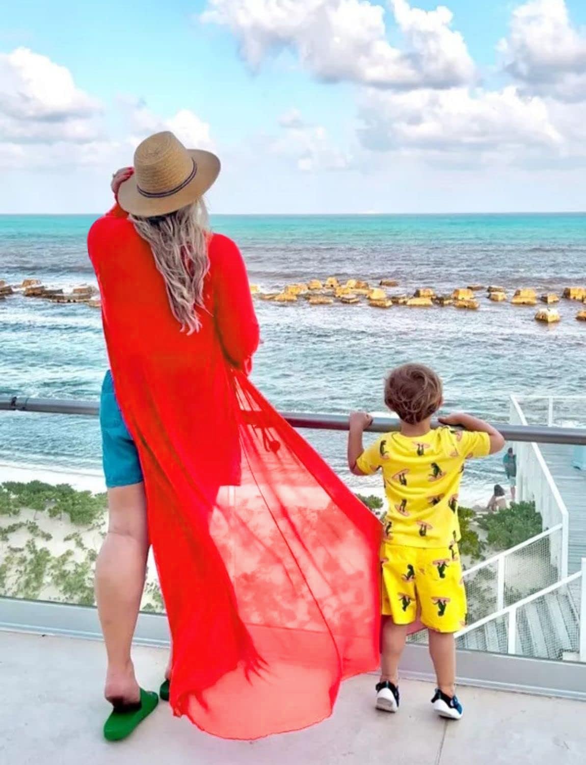 ChainJoy Women's Flowy Long Kimono Cardigan - Lightweight Beach Cover Up for Swimsuit, Summer Dresses & Boho Outfits | Perfect for Poolside, Vacation & Casual Wear