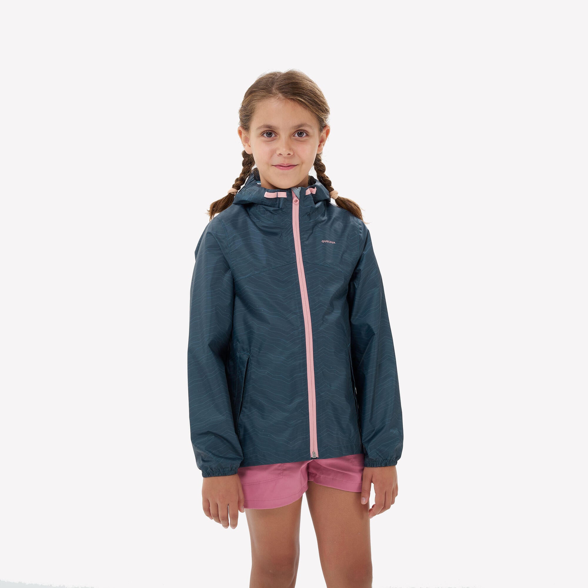 Quechua MH150 Waterproof Hiking Jacket for Kids Ages 7-15 | Lightweight Outdoor Raincoat for Boys & Girls | Perfect for Camping, School & Mountain Adventures