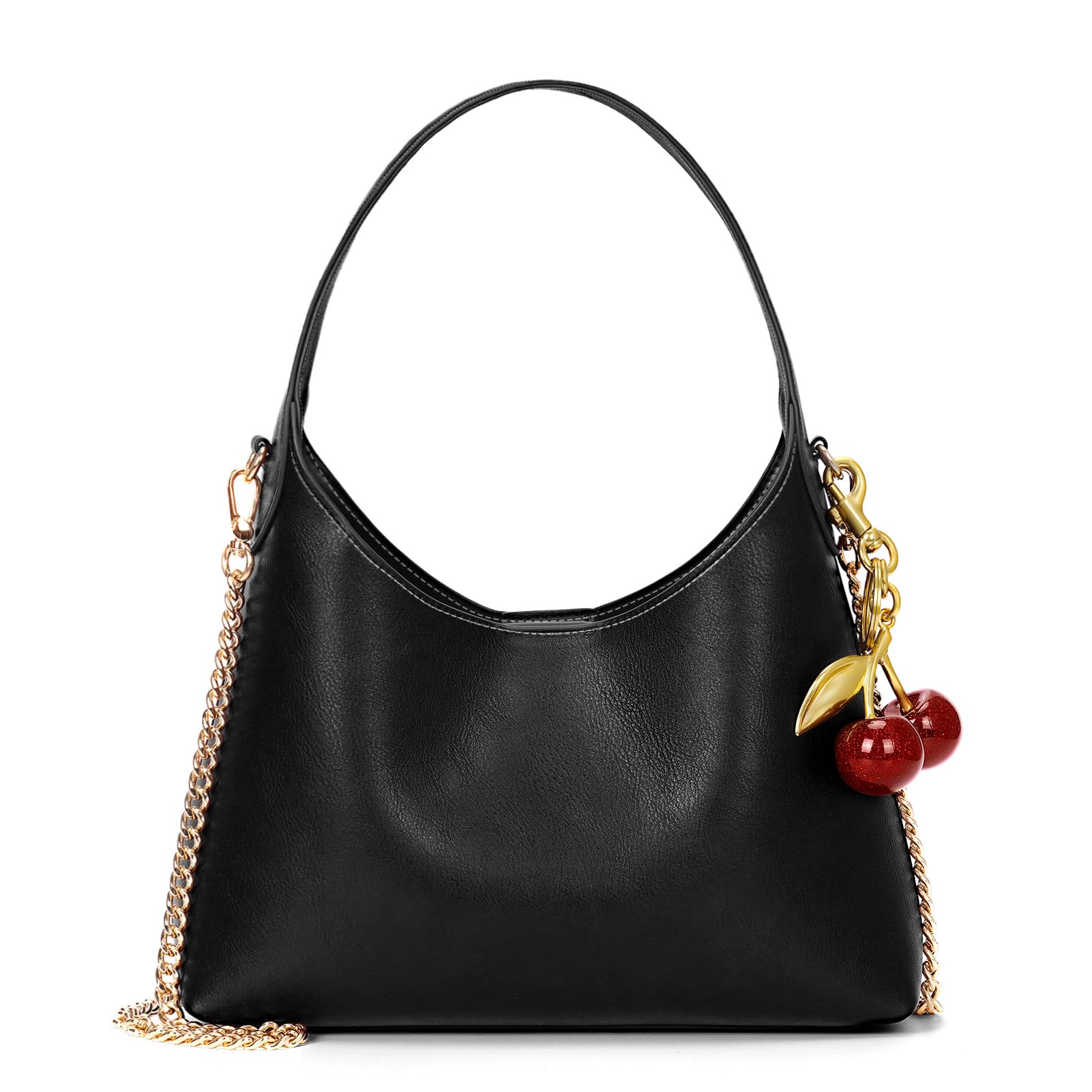 Trendy Women's Hobo Purse - Genuine Leather Shoulder Bag & Crossbody Tote - Small Cherry Retro Handbag for Fall Fashion | Perfect for Work, Travel & Everyday Use