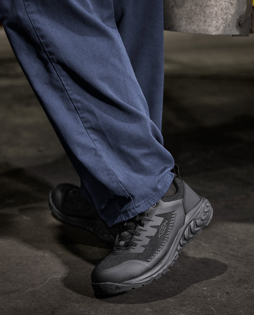 Men's Arvada ESD Work Sneaker with Carbon Toe - Black/Black | Slip-Resistant Safety Shoes for Electricians & Warehouse Workers