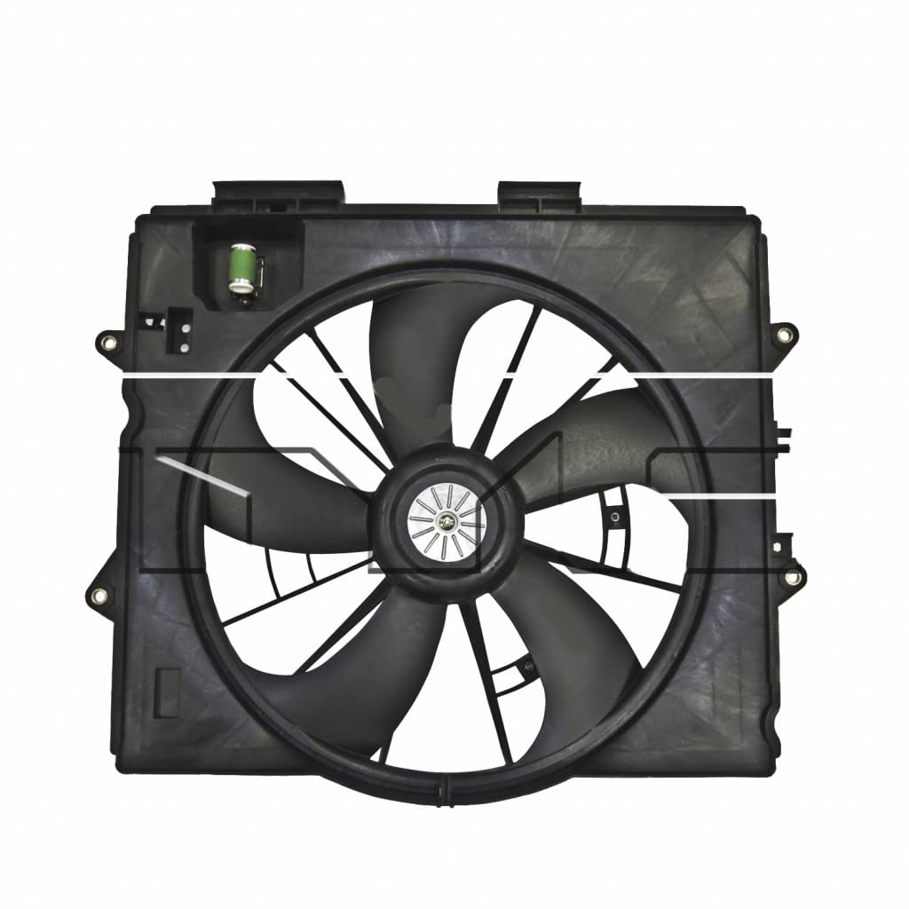 Cadillac CTS Cooling Fan Assembly Replacement for 2009-2013 Models - Compatible with Radiator & A/C Condenser - Fits GM3115253 & 20914377 - Perfect for Sedan Cooling System Repair & Maintenance
