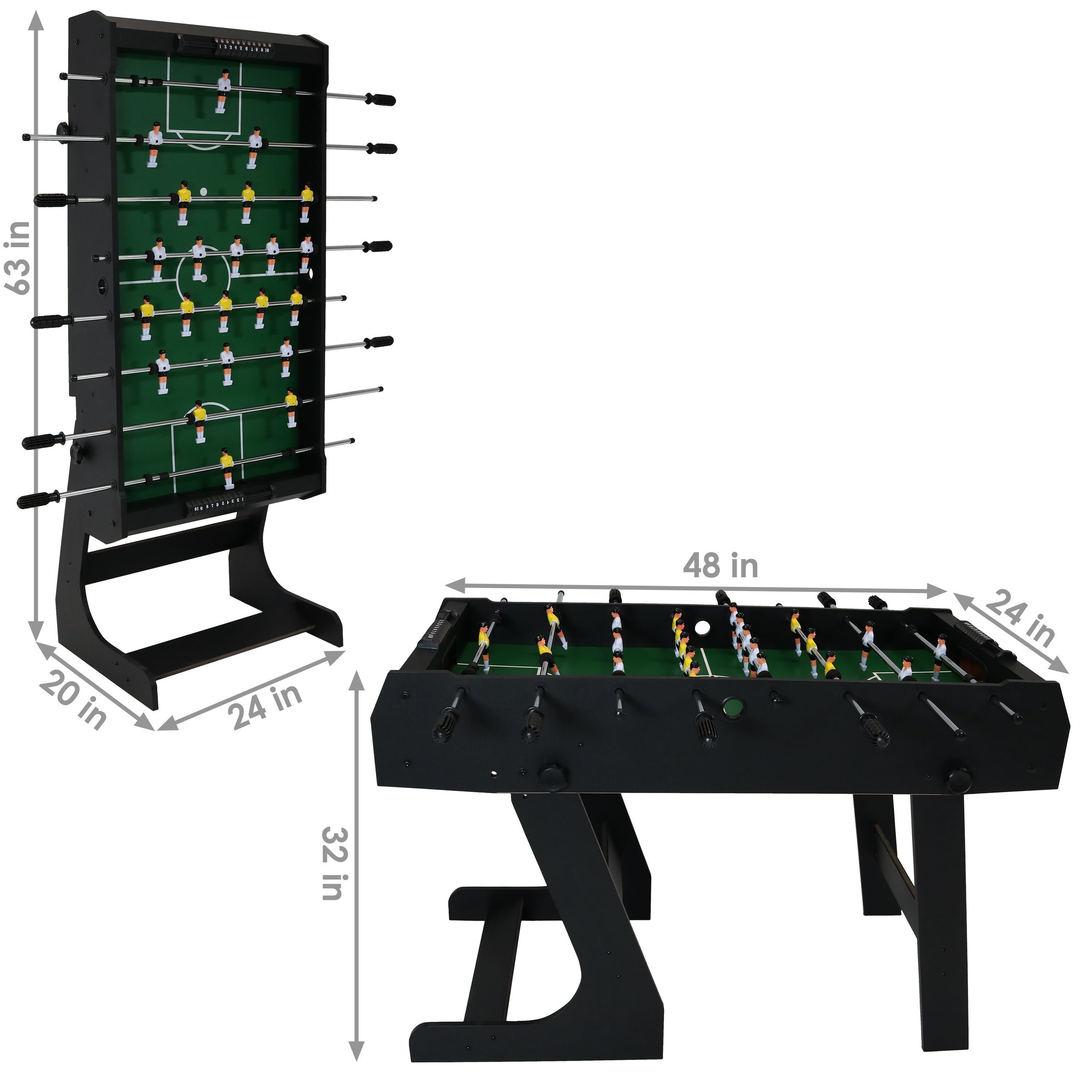 Sunnydaze 48 Inch Folding Foosball Game Table for Kids & Adults - Indoor & Outdoor Fun for Game Rooms, Parties, and Family Gatherings