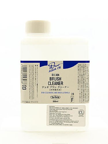 Holbein Brush Cleaner 500ml - Professional Artist Paint Brush Cleaner & Restorer - Ideal for Oil, Acrylic & Watercolor Brushes - Studio & Home Art Supply
