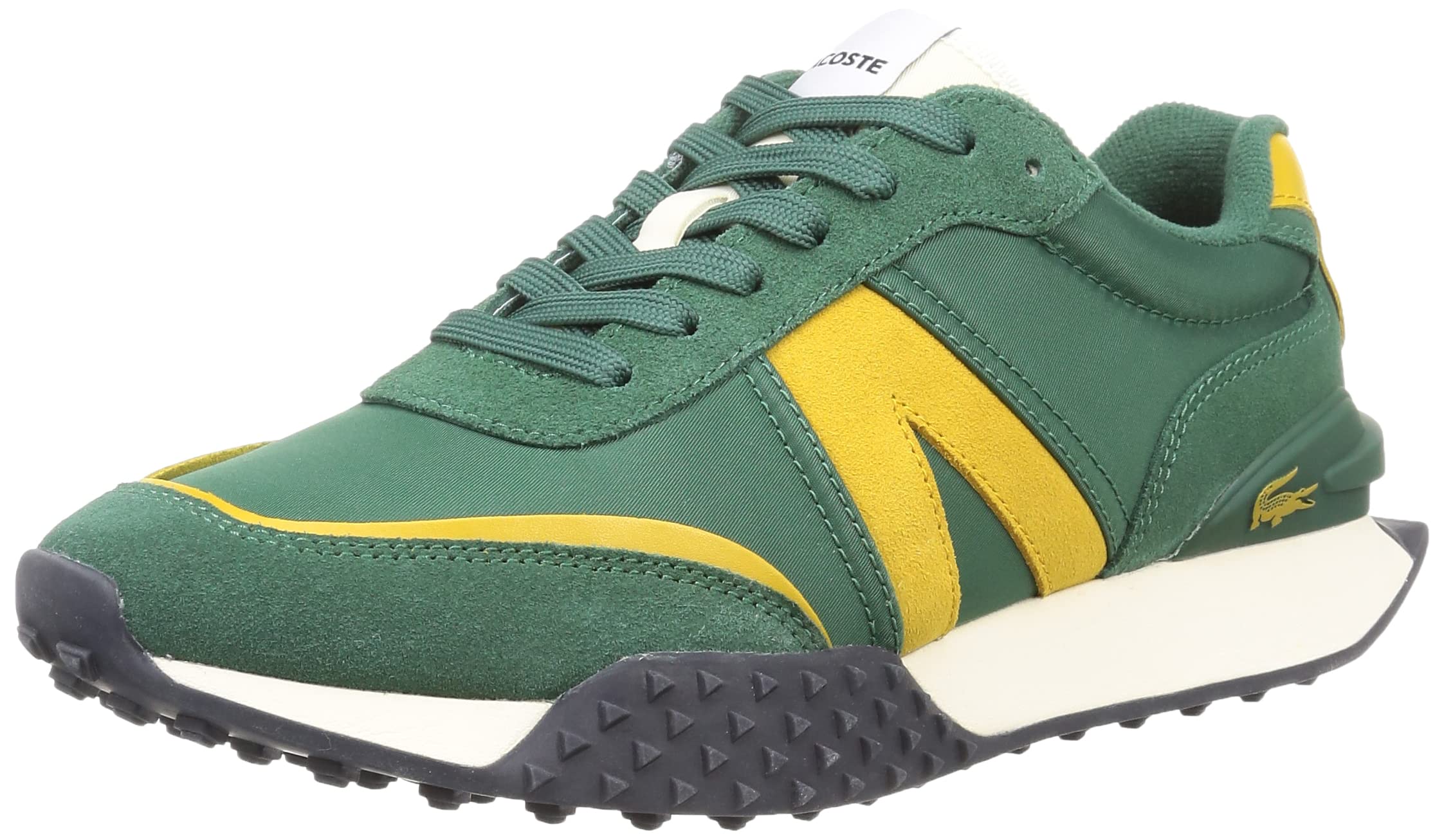 Lacoste L-Spin Deluxe 0722 1 Men's Green & Yellow Casual Sneakers - Comfortable Walking Shoes for Men, Gym & Everyday Wear