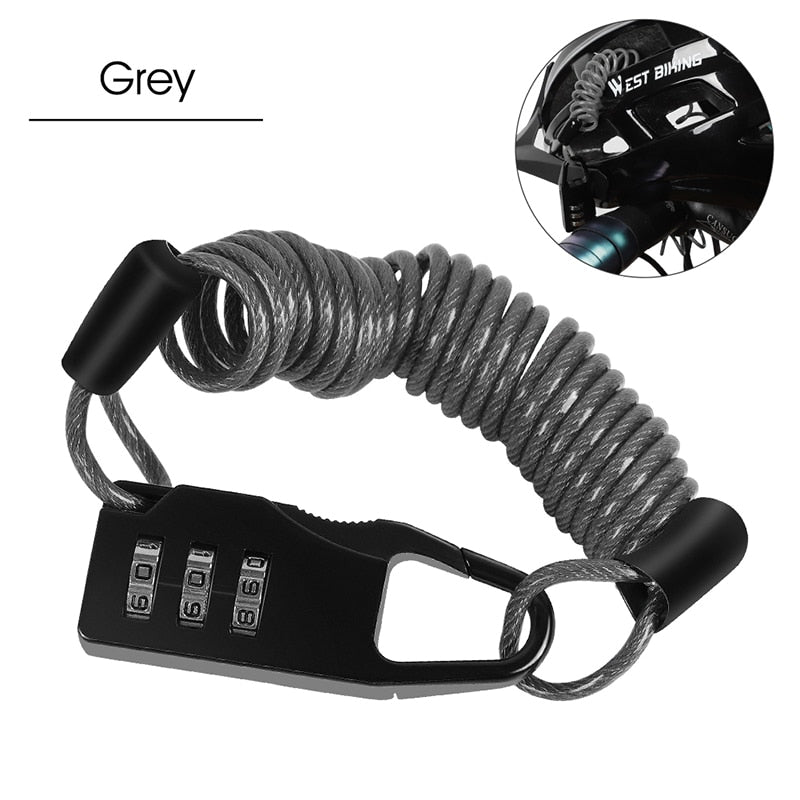3 Digit Combination Bike Lock - Anti Theft Mini Helmet & Motorcycle Cable Lock for Bicycles, Scooters & Cycling Safety | Perfect for Urban Commuting, Campus Security & Outdoor Adventures