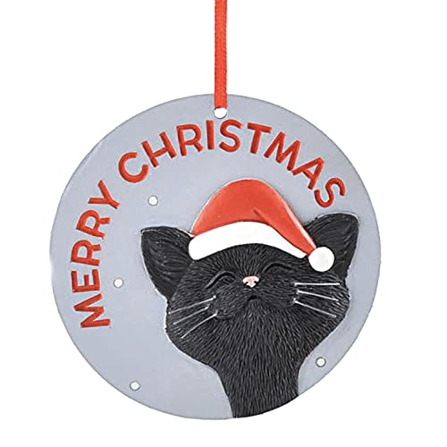 Whimsical Black Cat Christmas Ornament - Happy Cat Collection - Unique Holiday Decor for Cat Lovers - Perfect Gift for Women & Christmas Tree Decoration | Home Decor, Office Decor, Holiday Party