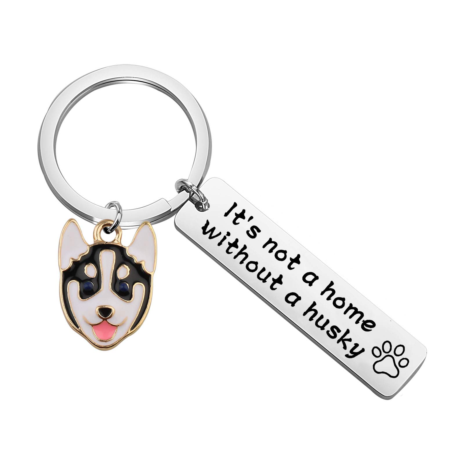 Dog Lover Keychain - Perfect Gift for Dog Moms & Dads | 'It's Not A Home Without A Dog' Engraved Pet Lover Gift | Great for Birthdays, Holidays & Everyday Carry