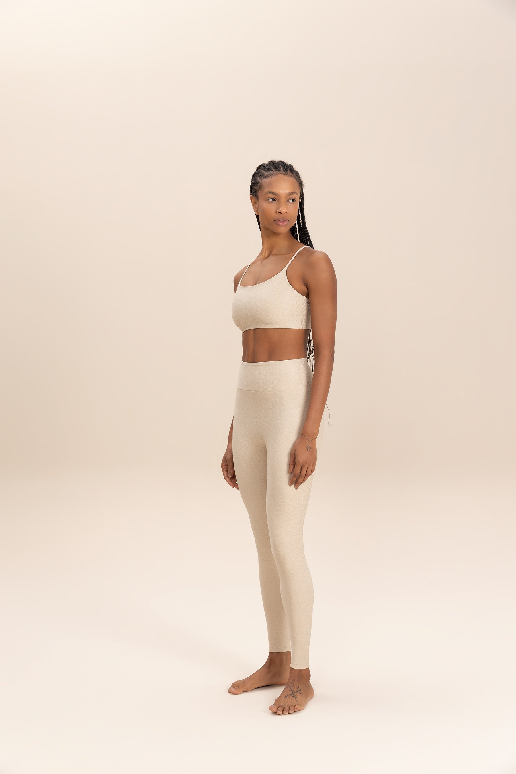 Soft Nimbus Jacquard Long Leggings for Women - High Waist Yoga Pants for Workout, Running & Lounge Wear