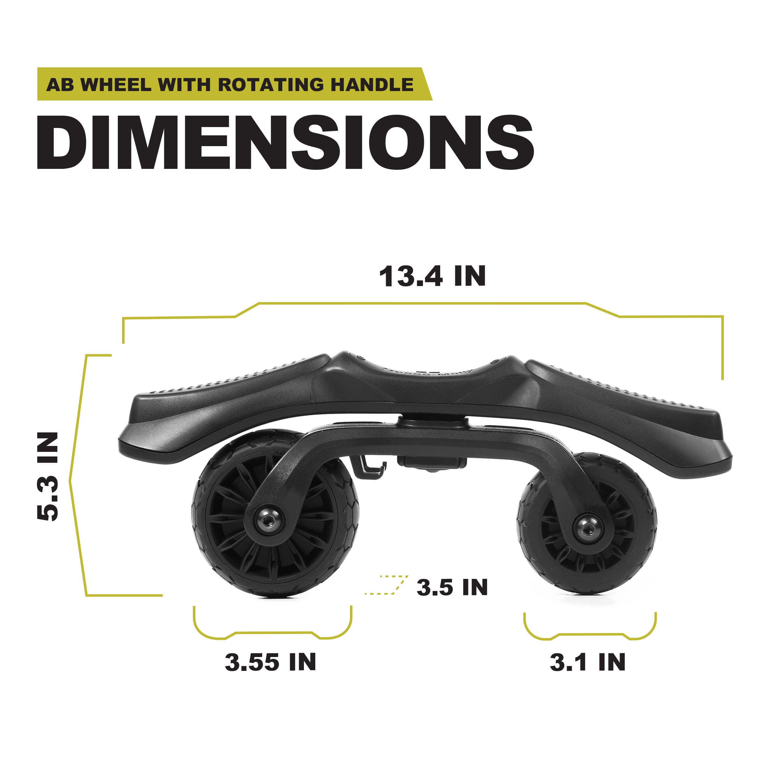 PRCTZ Ab Wheel with Rotating Handle - Core Strengthener for Home Gym Workouts | Perfect for Abs, Back & Full Body Training | Compact Fitness Equipment for Men & Women