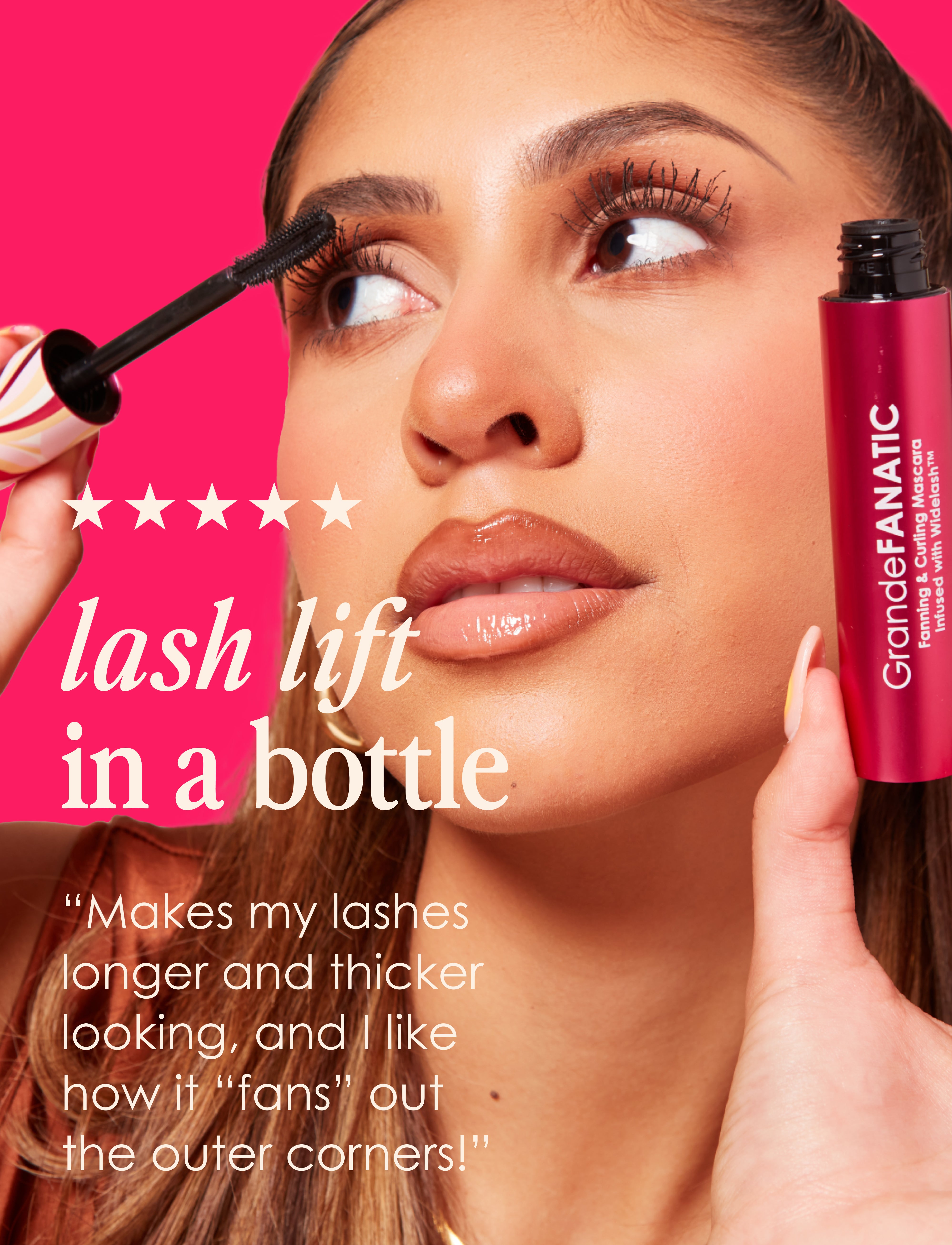 GrandeFanatic Fanning Curling Mascara - Volumizing & Lengthening for Dramatic Lashes | Perfect for Day to Night Makeup Looks