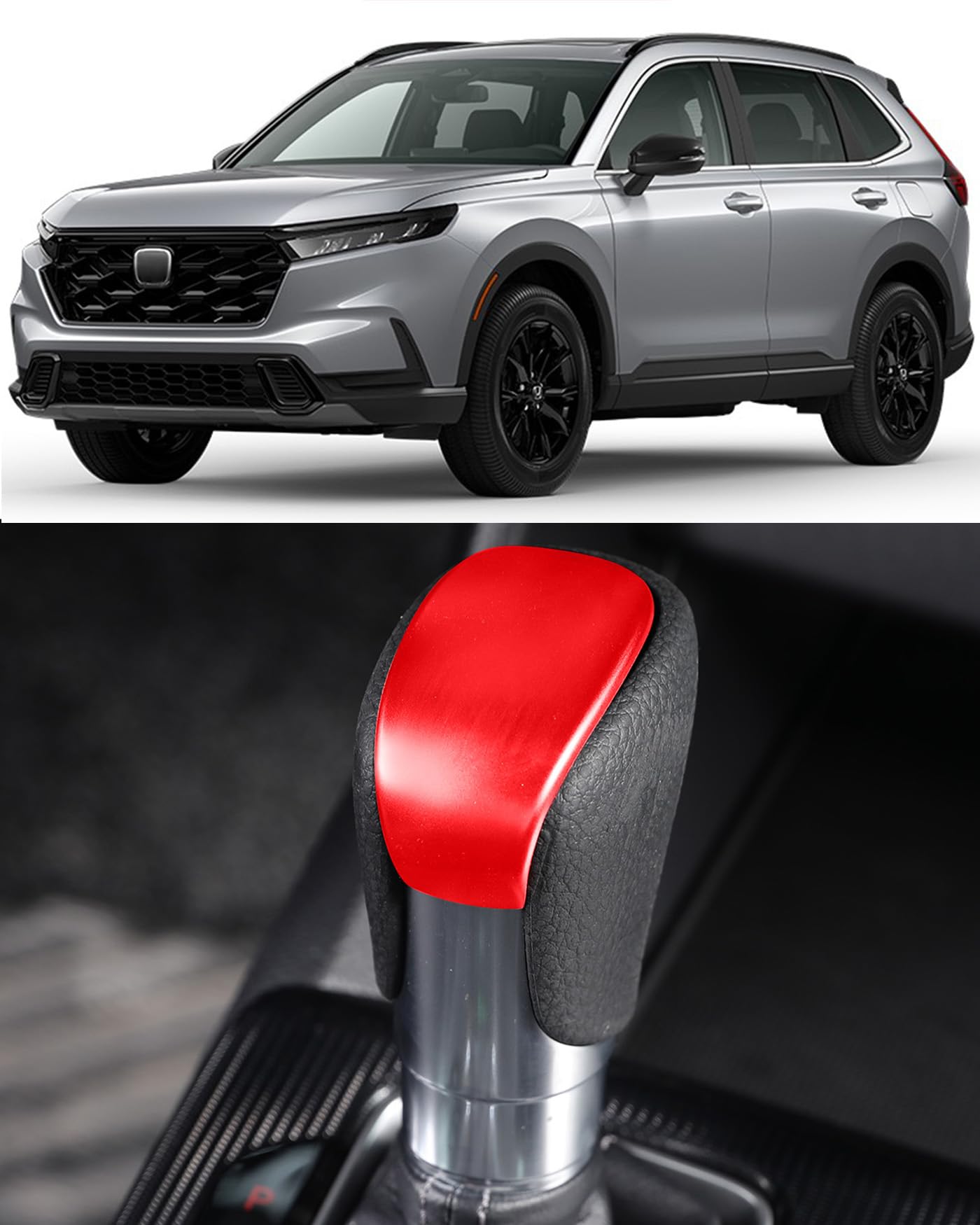 2022-2025 Honda Civic Gear Shift Knob Cover | Compatible with CRV 2023-2025 & Accord 2018-2025 | Automatic Transmission CVT Boot Protector | Red Interior Trim Cap Sticker | Perfect for Car Interior Upgrade & Protection