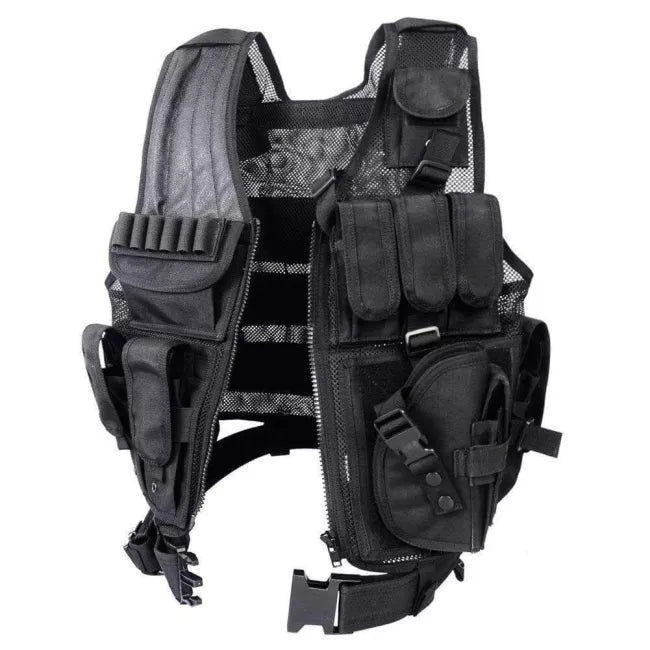 Tactical SWAT Vest with Multiple Pockets - Durable Military Gear for Outdoor, Airsoft, Hunting & Police Training