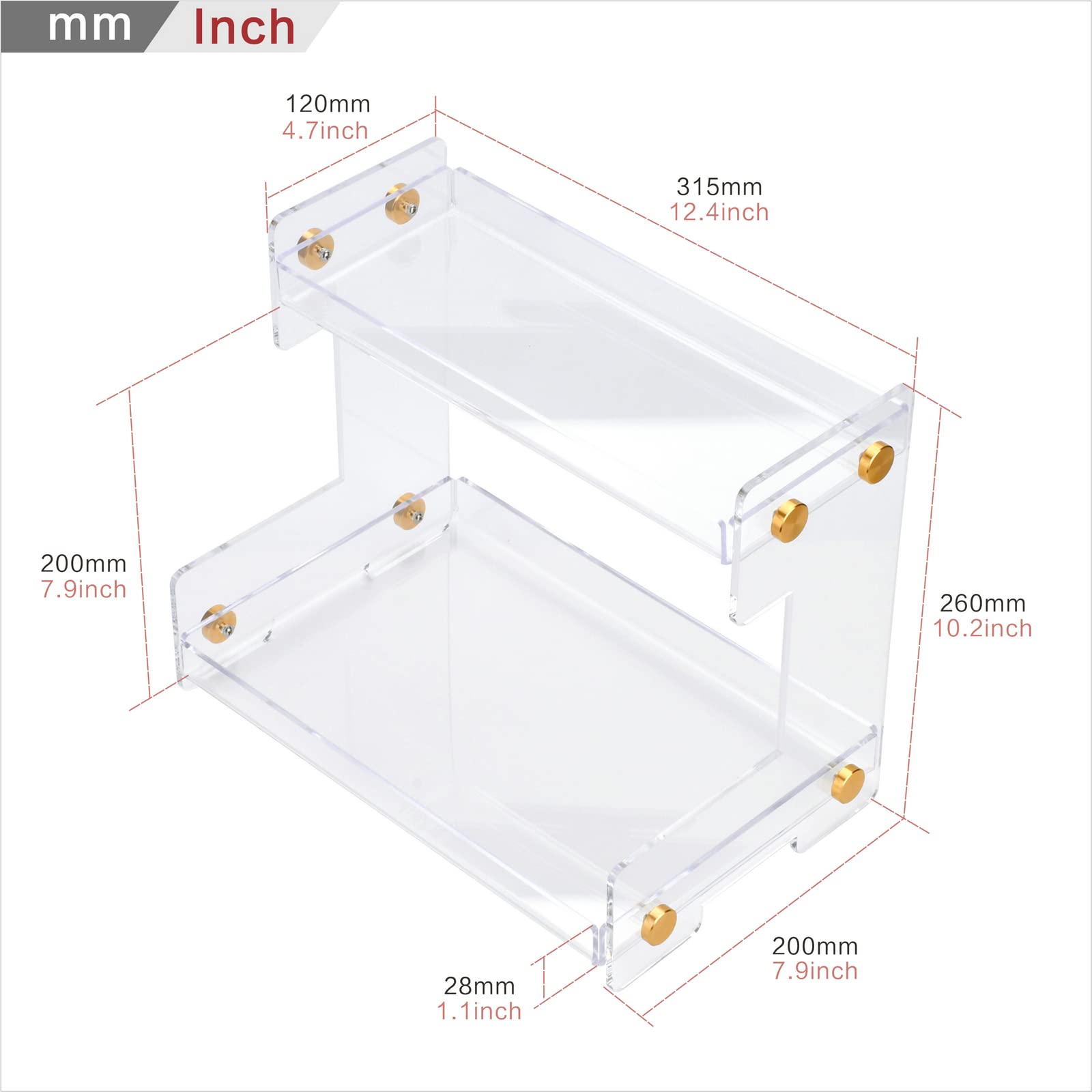 2-Tier Bathroom Counter Organizer - Vanity Storage Shelf for Cosmetics, Makeup & Toiletries | Space-Saving Organizer for Bathroom, Bedroom & Kitchen Countertops | Perfect for Small Spaces & Clutter-Free Vanity