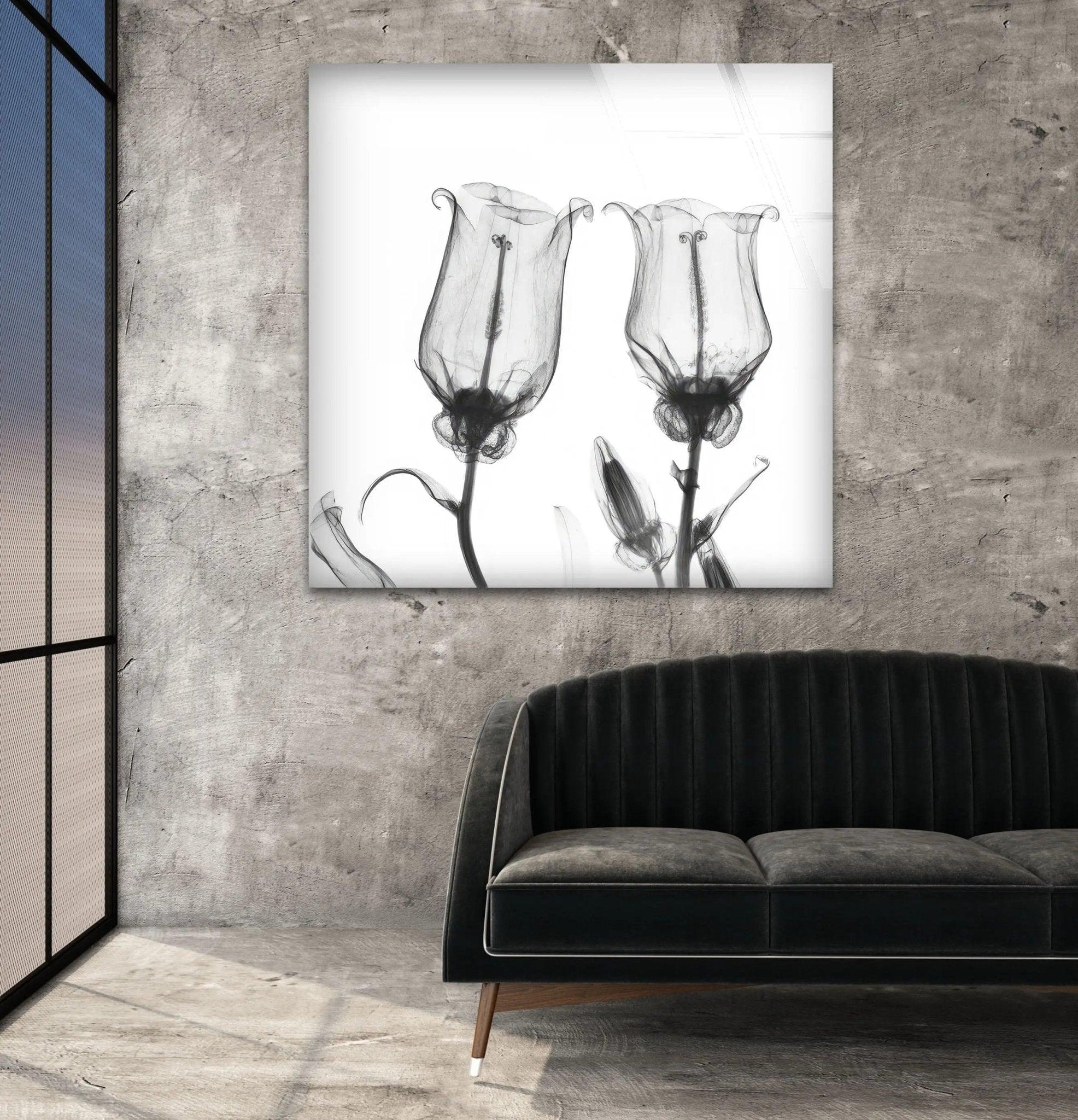 Albert Koetsier Canterbury Bells Stained Glass Wall Art - Handmade Floral Window Hanging Decor for Living Room, Bedroom & Church Decorations