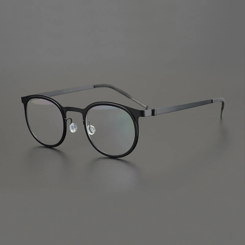 Stylish Black Full Rim Round Titanium Acetate Eyeglasses for Women - Model 9704 | Perfect for Office, Reading & Everyday Fashion Accessory