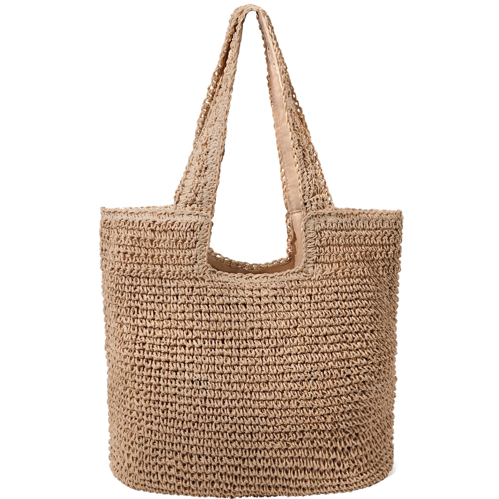 hatisan Straw Beach Bag for Women - Summer Woven Tote Shoulder Handbag - Boho Style Beach Accessory - Perfect for Pool, Vacation & Outdoor Activities