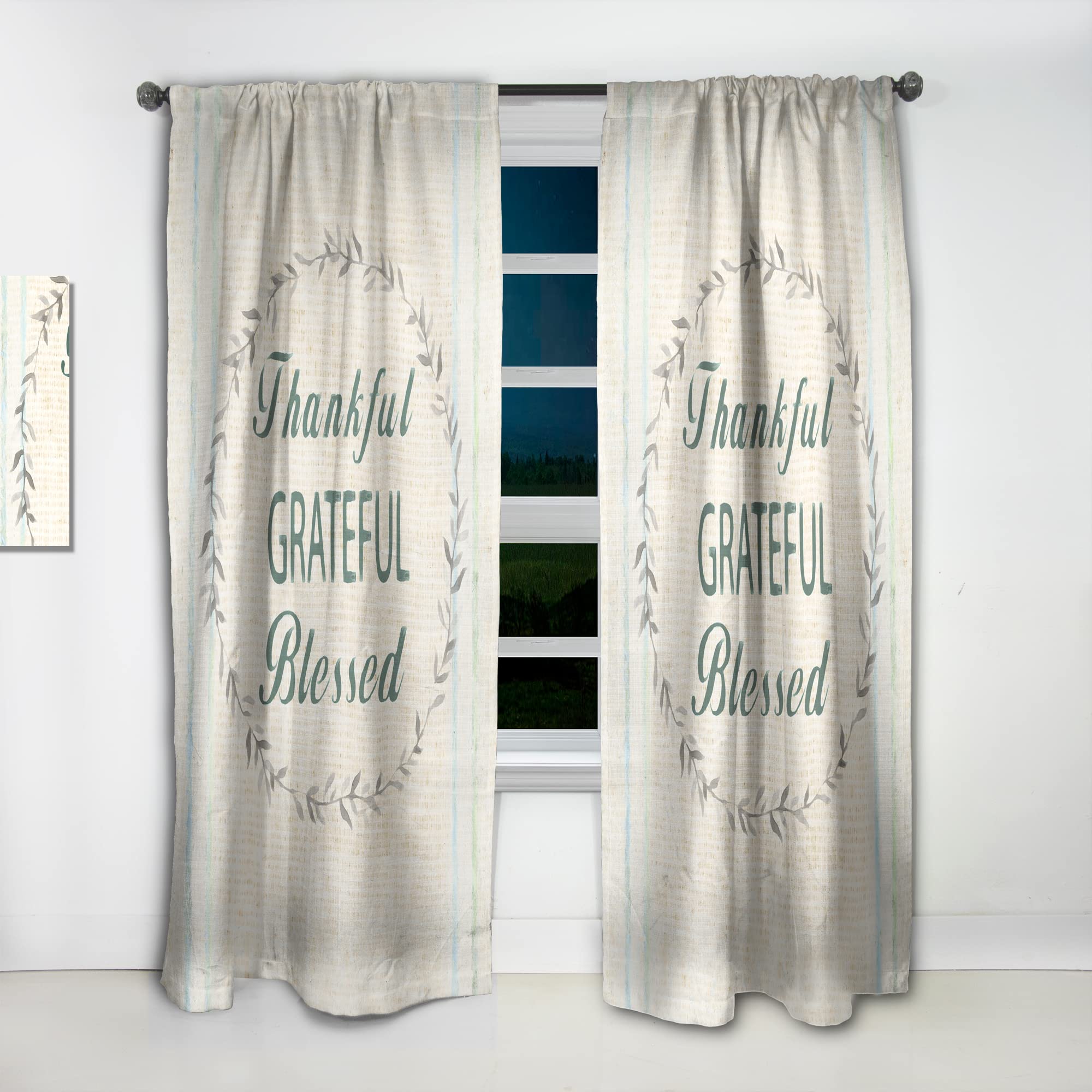 Farmhouse Floral Curtains - Thermal Insulated Single Panel Window Drapes 52x63 - Perfect for Bedroom & Living Room Decor | Blackout & Energy Saving Window Treatment