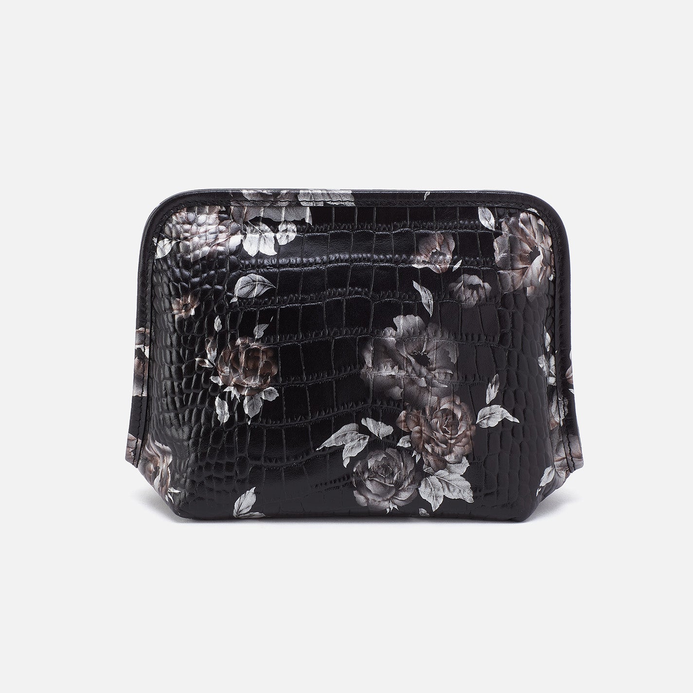 Premium Printed Leather Cosmetic Pouch - Rose Croco Design | Travel Makeup Bag & Organizer for Women | Perfect for Daily Use, Travel & Gift Giving