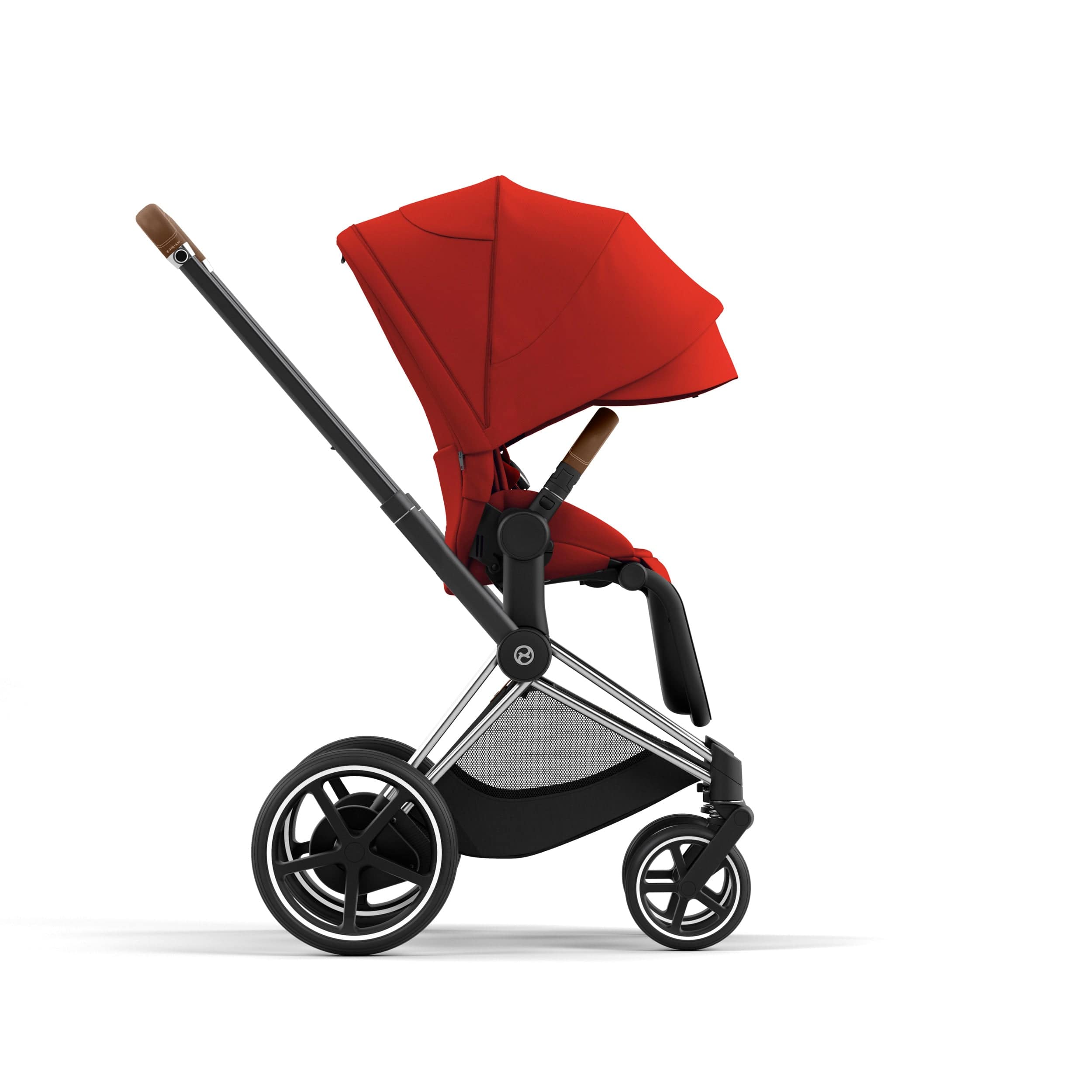 Cybex ePriam 2 Complete Stroller - Lightweight Chrome & Brown Baby Stroller with Adjustable Seat & Large Canopy | Perfect for Urban Walks, Shopping & Travel