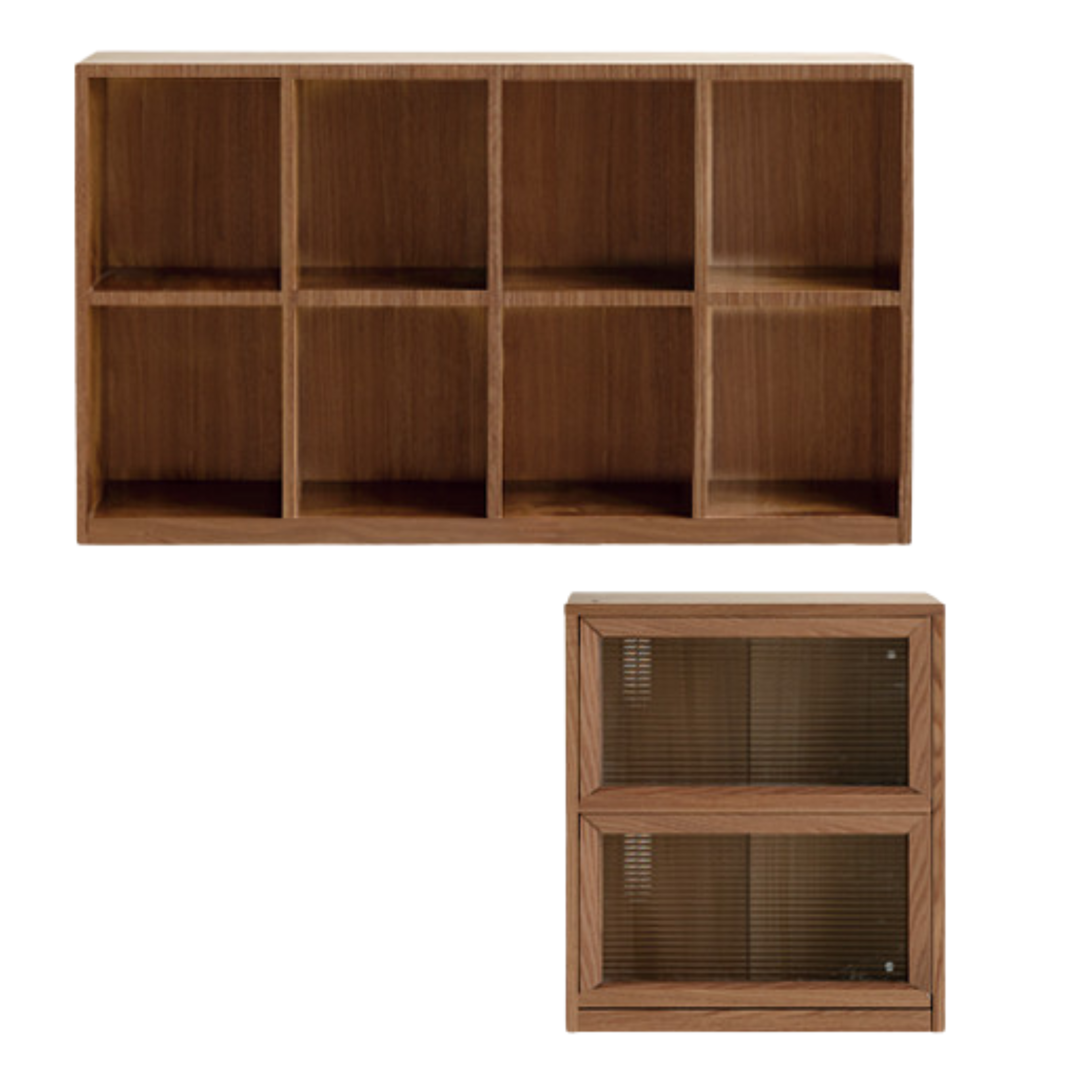 51.1x13.7x29.5 inch / 130x35x75cm + 25.9x13.7x29.5 inch / 66x35x75cm / walnut color / Ash A+D style cabinet