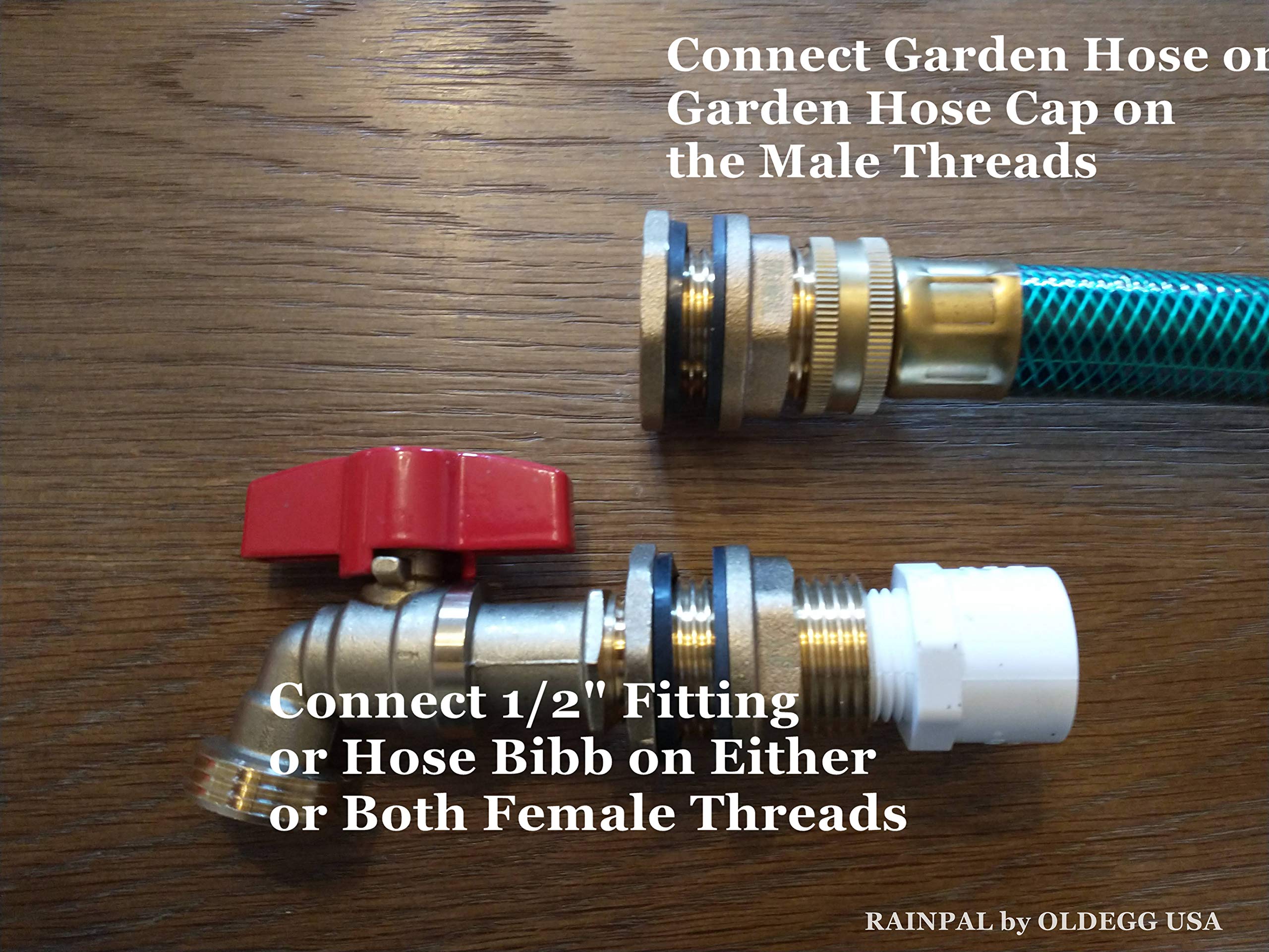 BBF020 LF Compliant Brass Bulkhead Tank Fitting - Double Female 1/2” NPT & Male 3/4