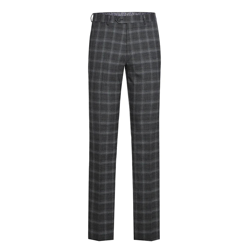 English Laundry Gray & White Blue Check Slim Fit Suit for Men - Perfect for Weddings, Business Meetings & Formal Events