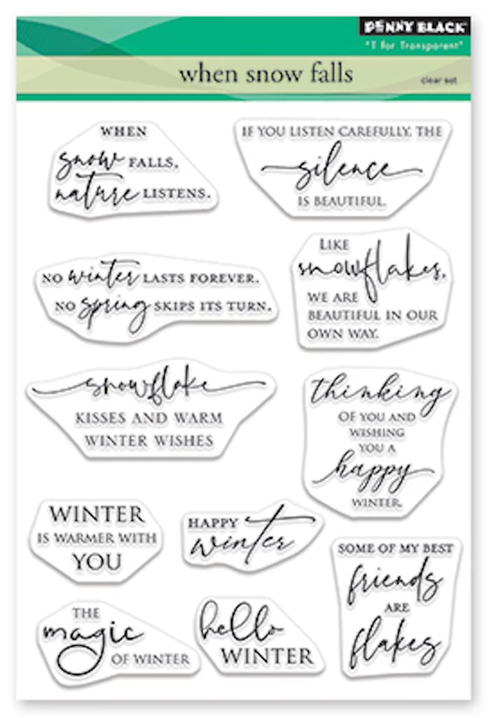 Penny Black Snow Falls Clear Stamp Set for Card Making & Scrapbooking