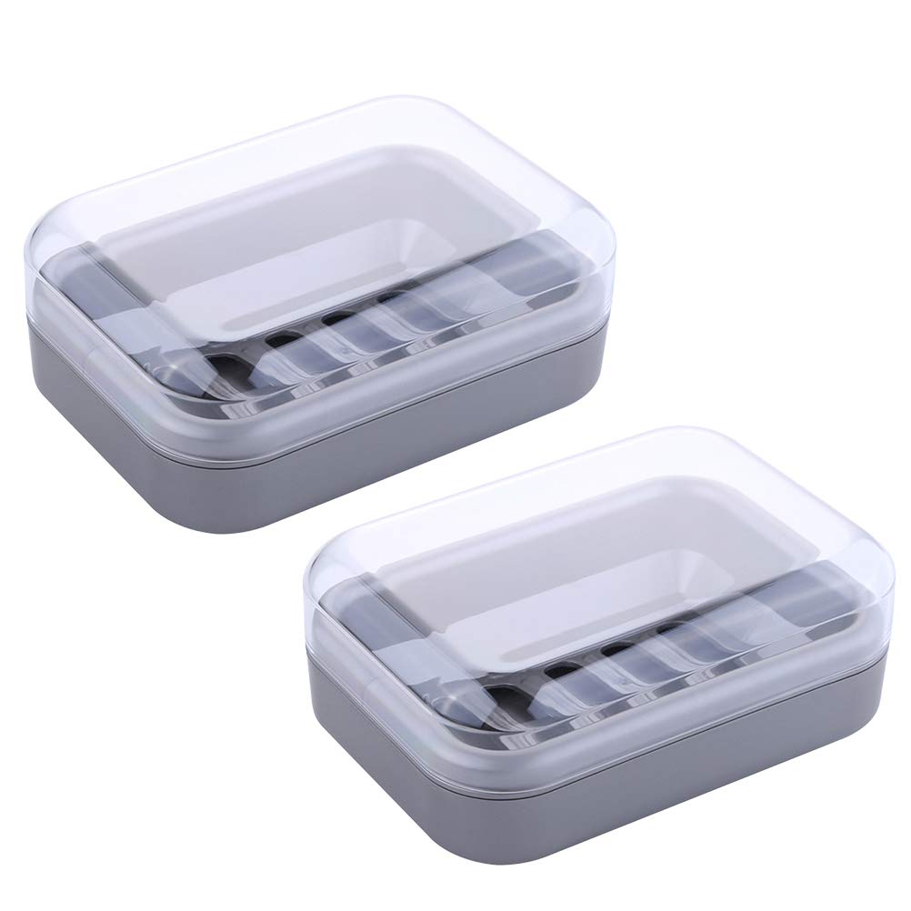 2-Pack Waterproof Bathroom Storage Box with Lid - Cabilock Organizer Tray for Toiletries, Cosmetics & Makeup | Ideal for Shower, Vanity & Travel Accessories