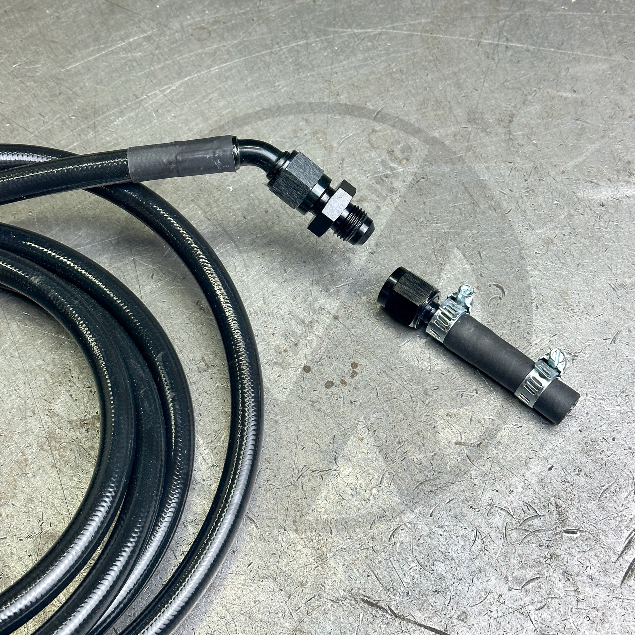 92-95 Honda Civic E85 Compatible Black Stainless Steel Fuel Lines Kit - 6AN Bolt-On Upgrade for Performance & Racing Applications