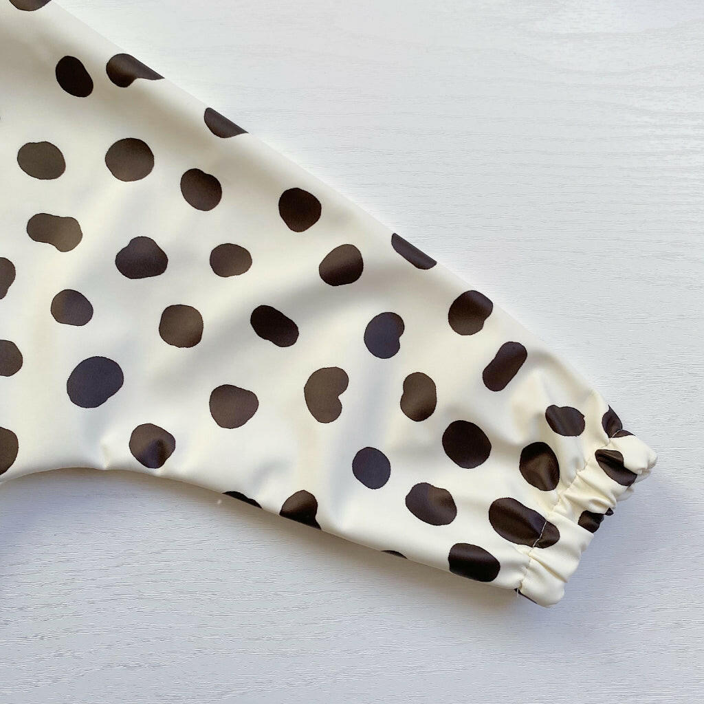 Spotty Print Long Sleeved Baby Bib - Soft & Absorbent for Messy Meals, Feeding Time & Playtime