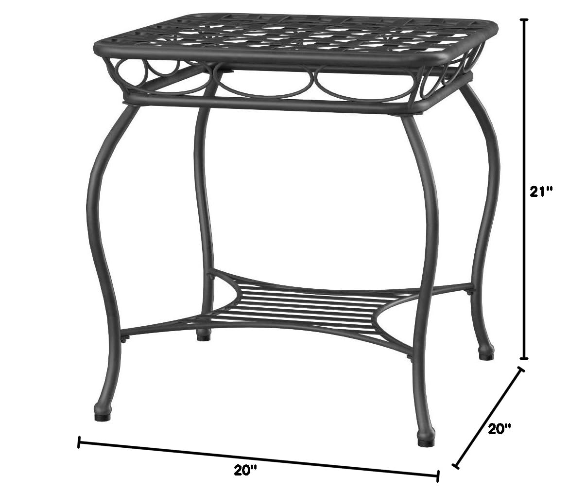 International Caravan Santa Fe Nailhead 20-inch Side Table in Antique Black - Perfect for Living Room, Bedroom, or Office Decor