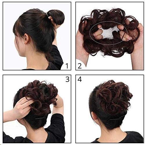 Curly Synthetic Messy Hair Bun Hair Scrunchies Extension - Perfect for Messy Bun Hairstyles, Ponytail Accessories & Everyday Hair Styling