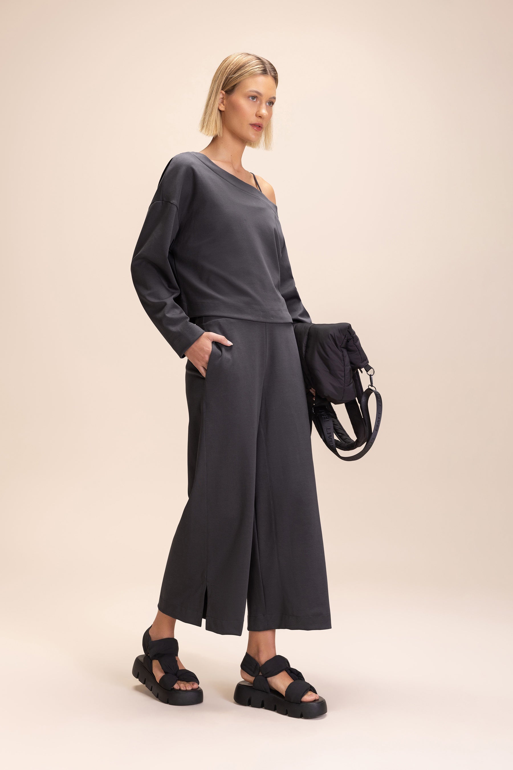 Galax Knit Wide Leg Pants for Women - Stretchy High Waist Comfortable Lounge Pants - Perfect for Yoga, Travel & Casual Wear