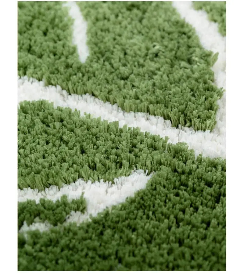 Non-Slip Monstera Leaf White Bath Mat - Soft Absorbent Bathroom Rug for Shower, Tub & Vanity - Modern Home Decor for Bathrooms
