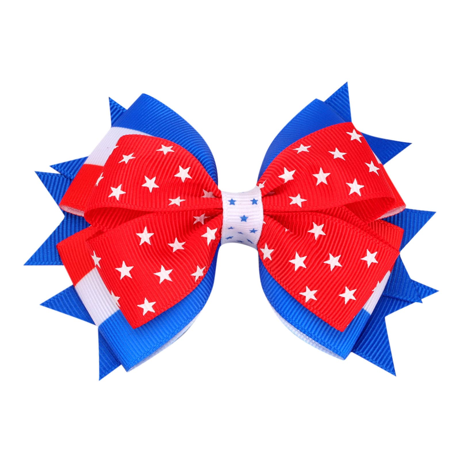 Girls Patriotic Hair Clips - 4th of July Independence Day Hair Bows for Kids (Green) | Perfect for School, Parties & Holidays