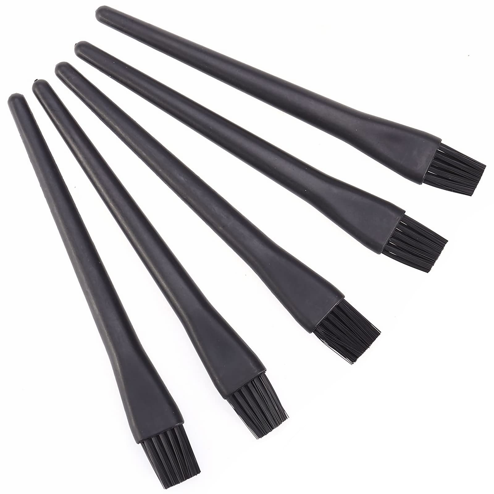 5PCS Keyboard Cleaning Brush Kit with Round Handle - Small Portable Cleaning Brushes for Computer, Laptop, Electronics & Camera (Black) - Perfect for Office, Home & Travel Use